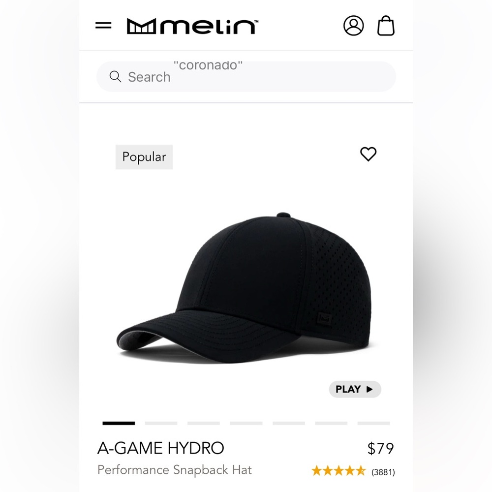 Melin A-Game Hydro Black Snapback Hat